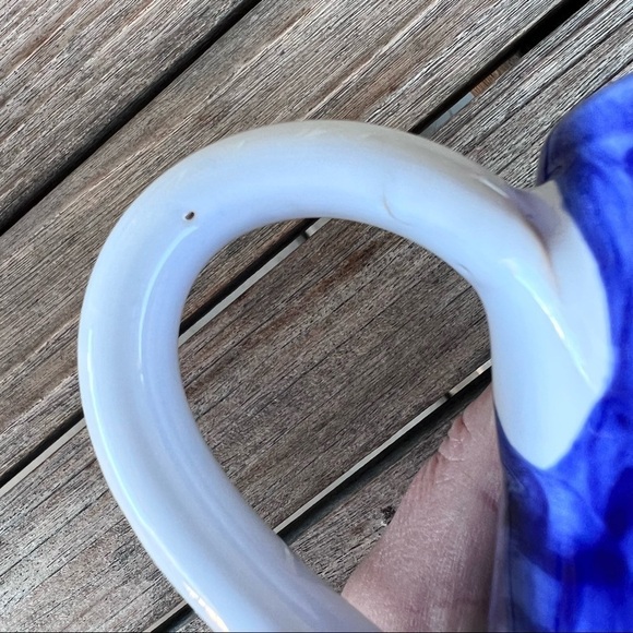 Starbucks Italy Hand Painted Christmas Tree North Star Coffee Mug Set Blue GUC - Picture 9 of 10